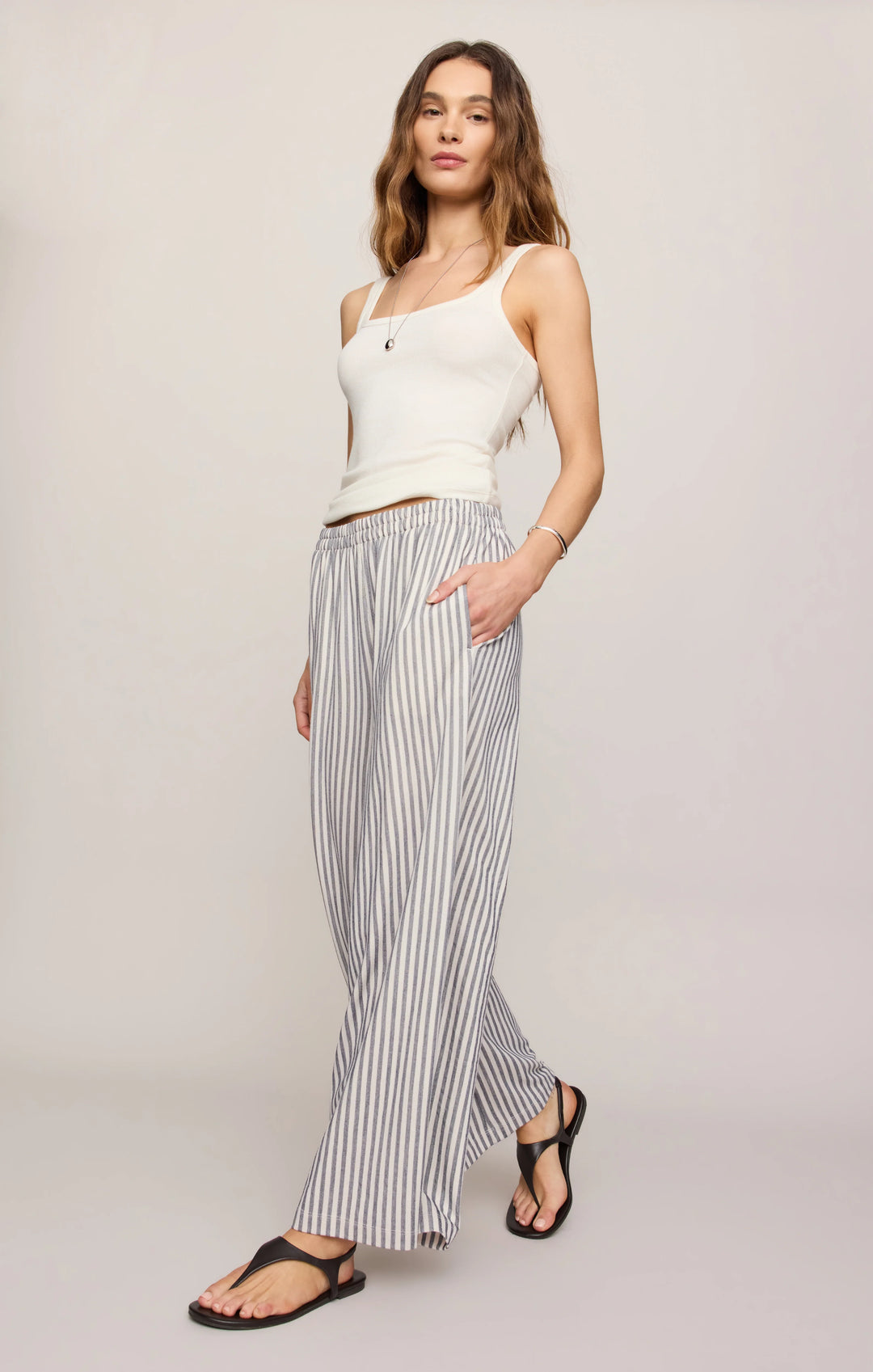Z Supply: Scout Knit Striped Pant - Eclipse
