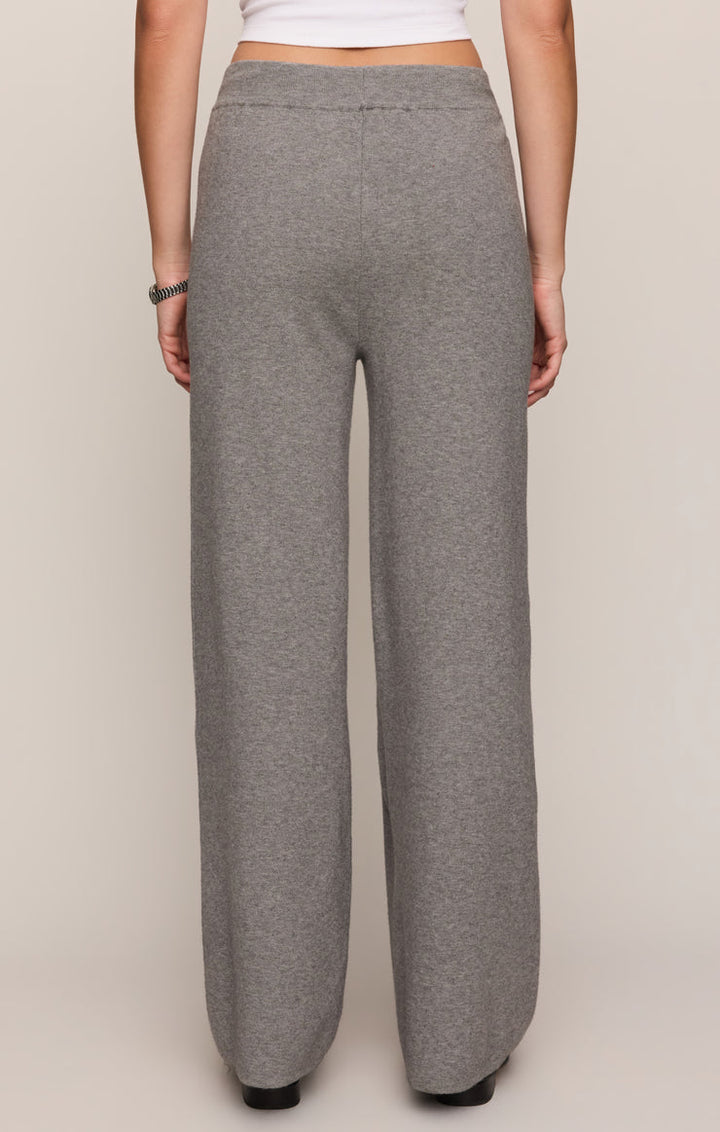 Z Supply: Take It Easy Wide Leg Sweater Pant - Classic Heather Grey