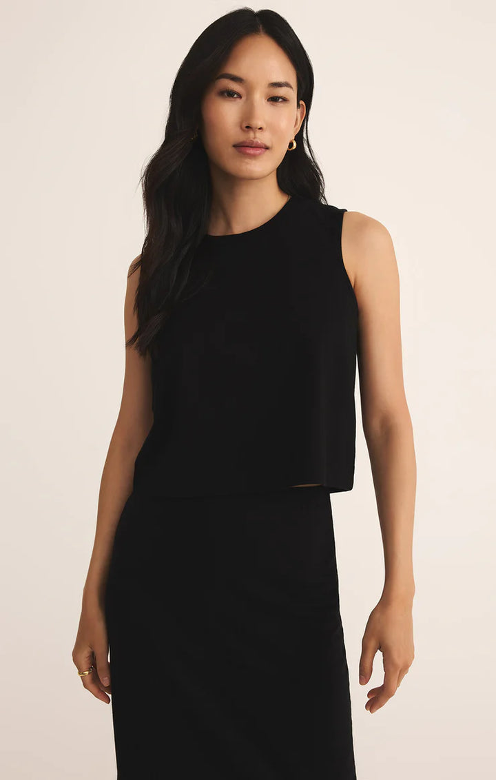 Z Supply: Sloane Jersey Muscle Tank - True Black