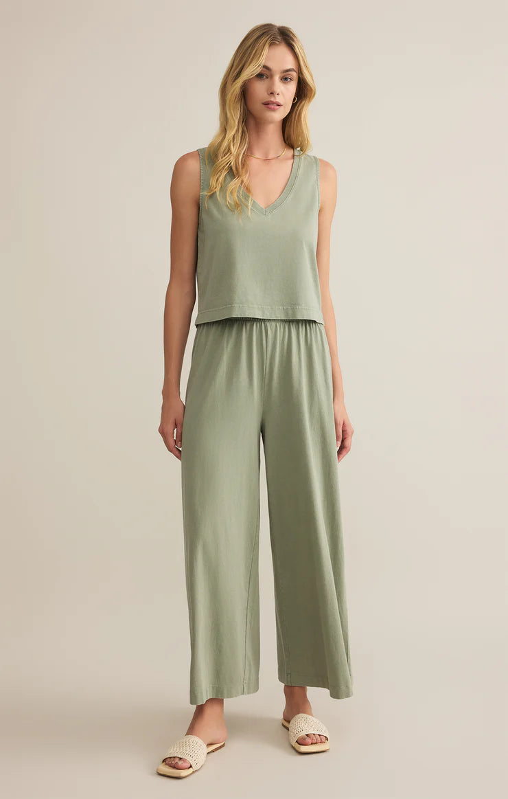 Z Supply: Sloane V-Neck Top- Avocado
