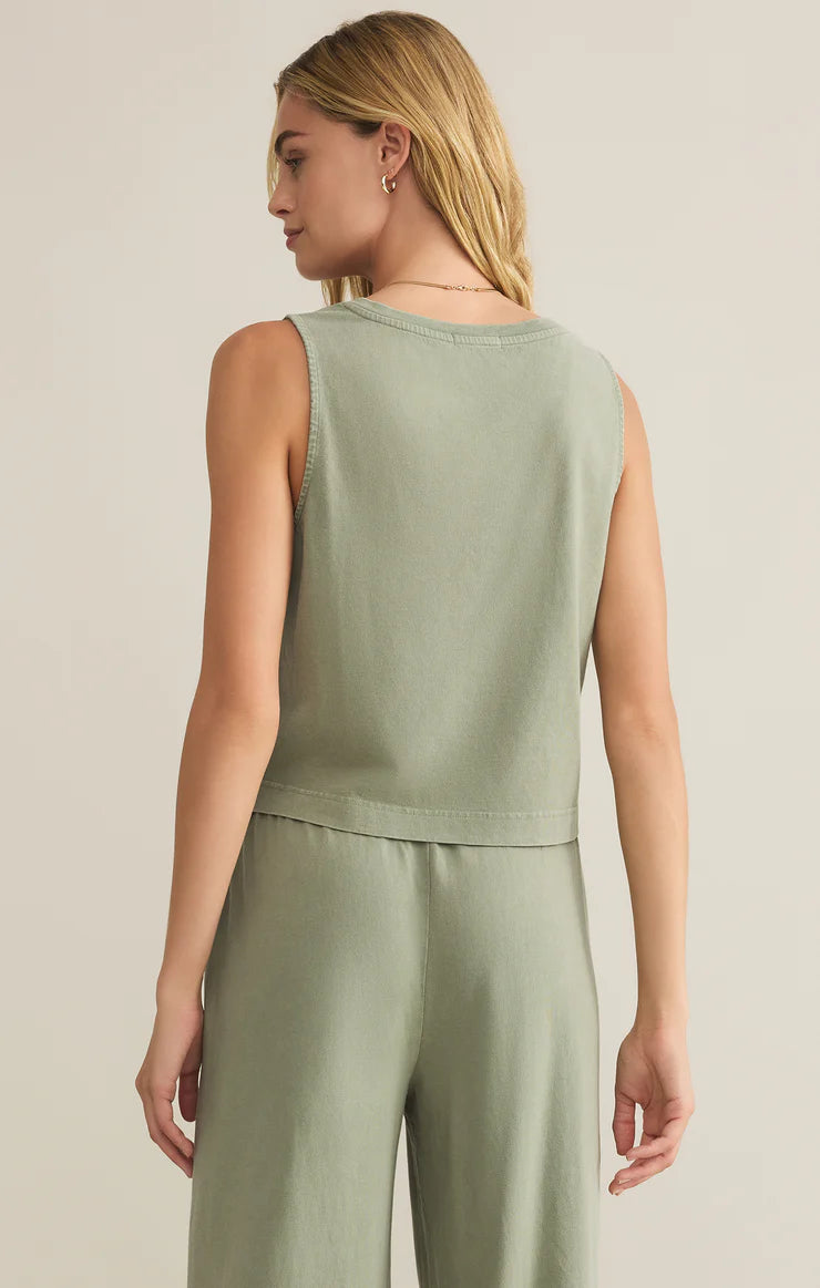 Z Supply: Sloane V-Neck Top- Avocado