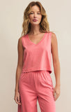 Z Supply: Sloane V-Neck Top- Sunset Pink