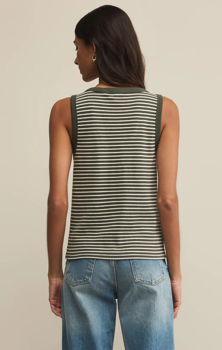 Z Supply: Elin Rib Tank - Dark Agave