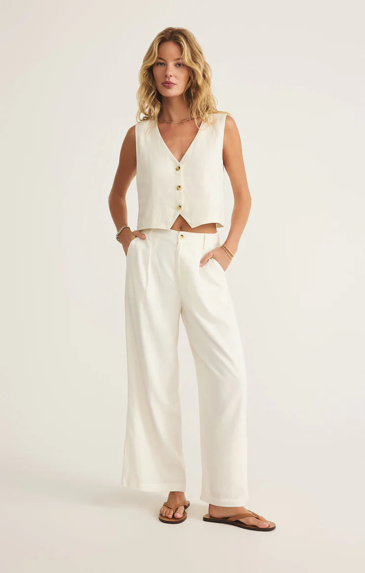 Z Supply: Marta Linen Vest - White