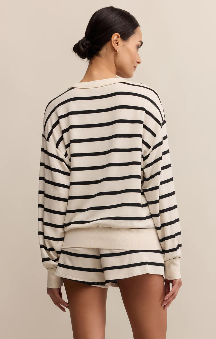 Z Supply: Stand Out Striped Sweatshirt Crystal