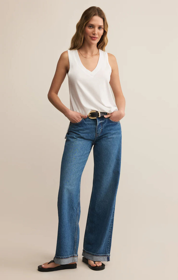 Z Supply: Californian V-Neck Tank - White