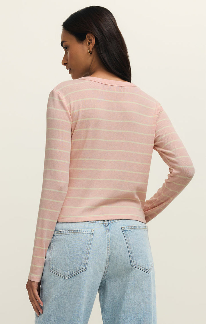Z Supply: Ferris Henley Striped Top - Washed Pink