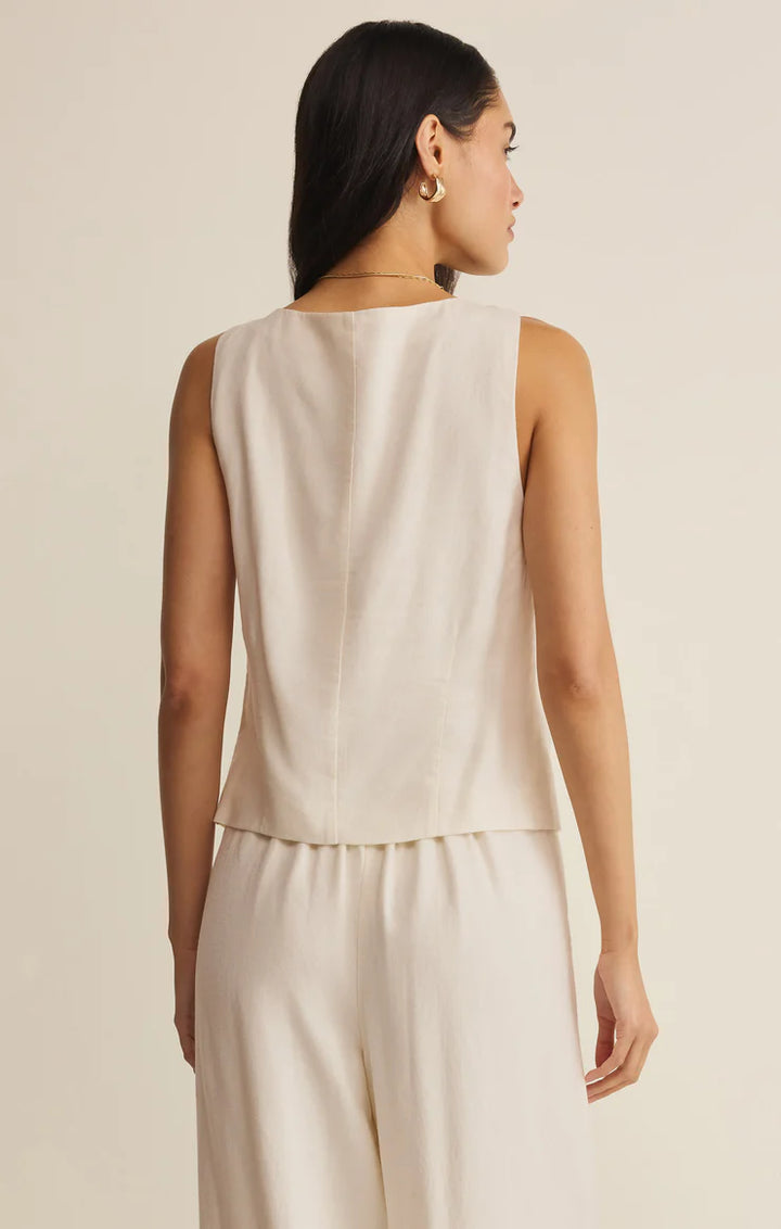 Z Supply: Roman Linen Vest - Cloud