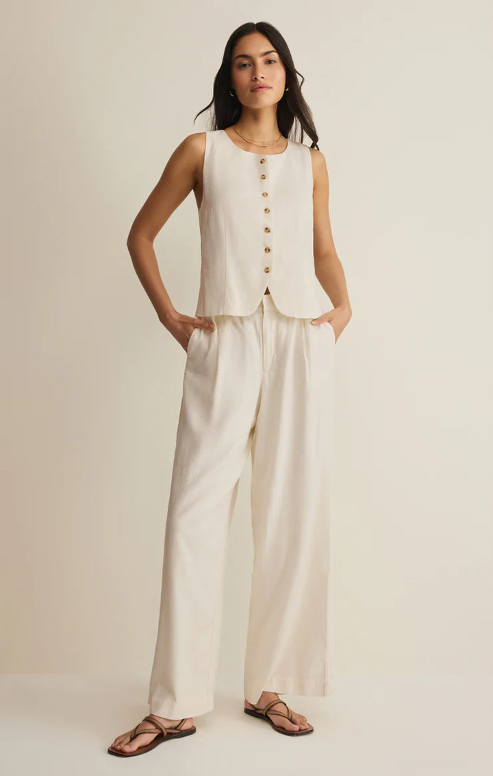 Z Supply: Roman Linen Vest - Cloud