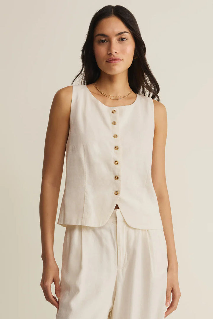 Z Supply: Roman Linen Vest - Cloud