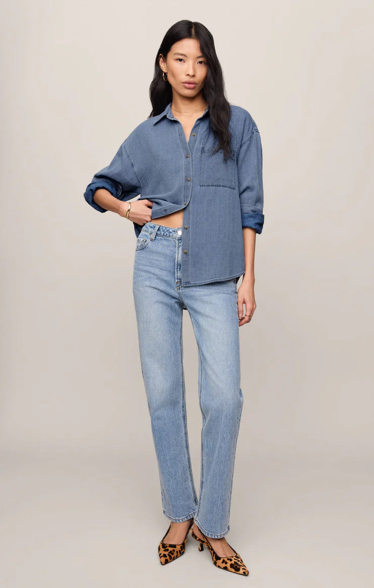 Z Supply: The Perfect Twill Button Up - Classic Indigo