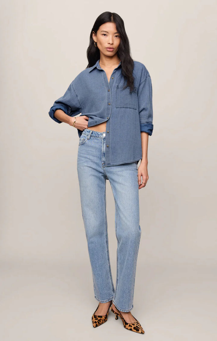 Z Supply: The Perfect Twill Button Up - Classic Indigo
