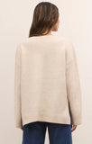 Z Supply: LUXE MODERN V-NECK SWEATER-  Light Oatmeal Heather