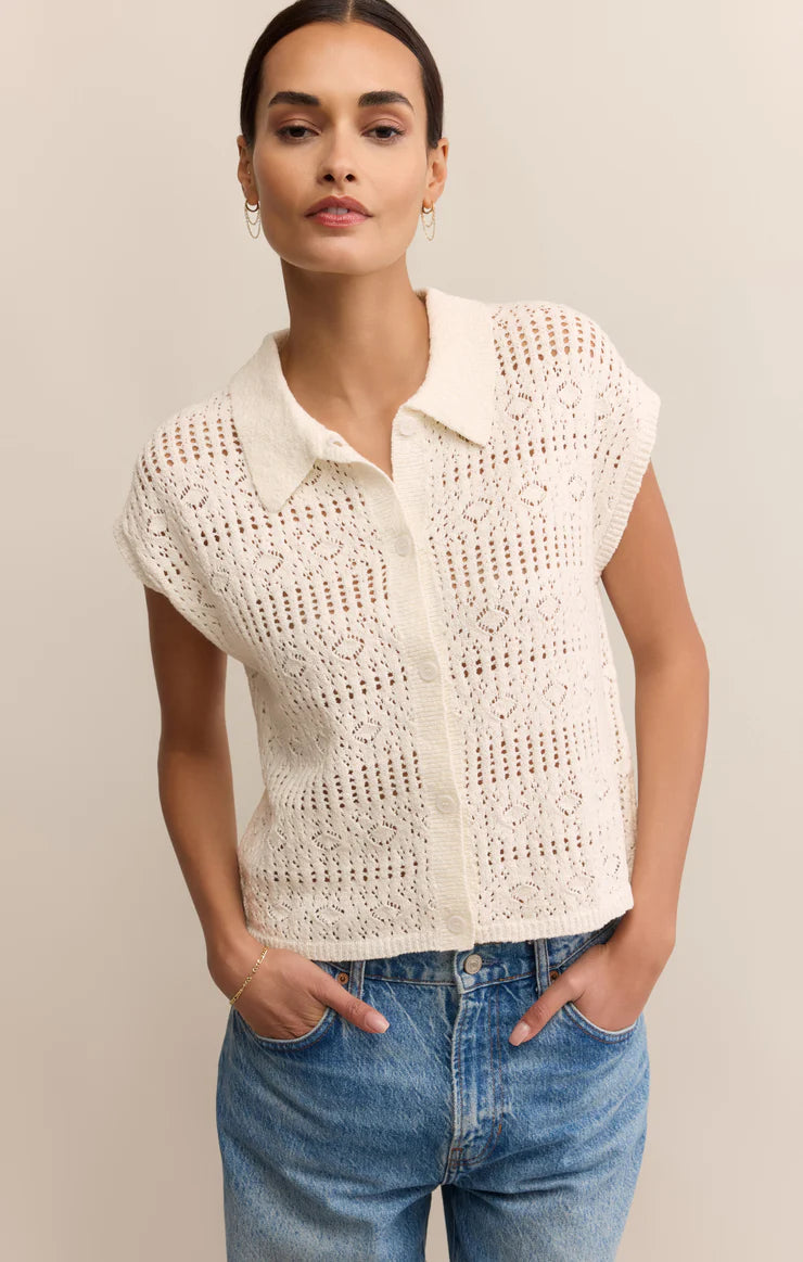 Z Supply: Kinsley Sweater Top White
