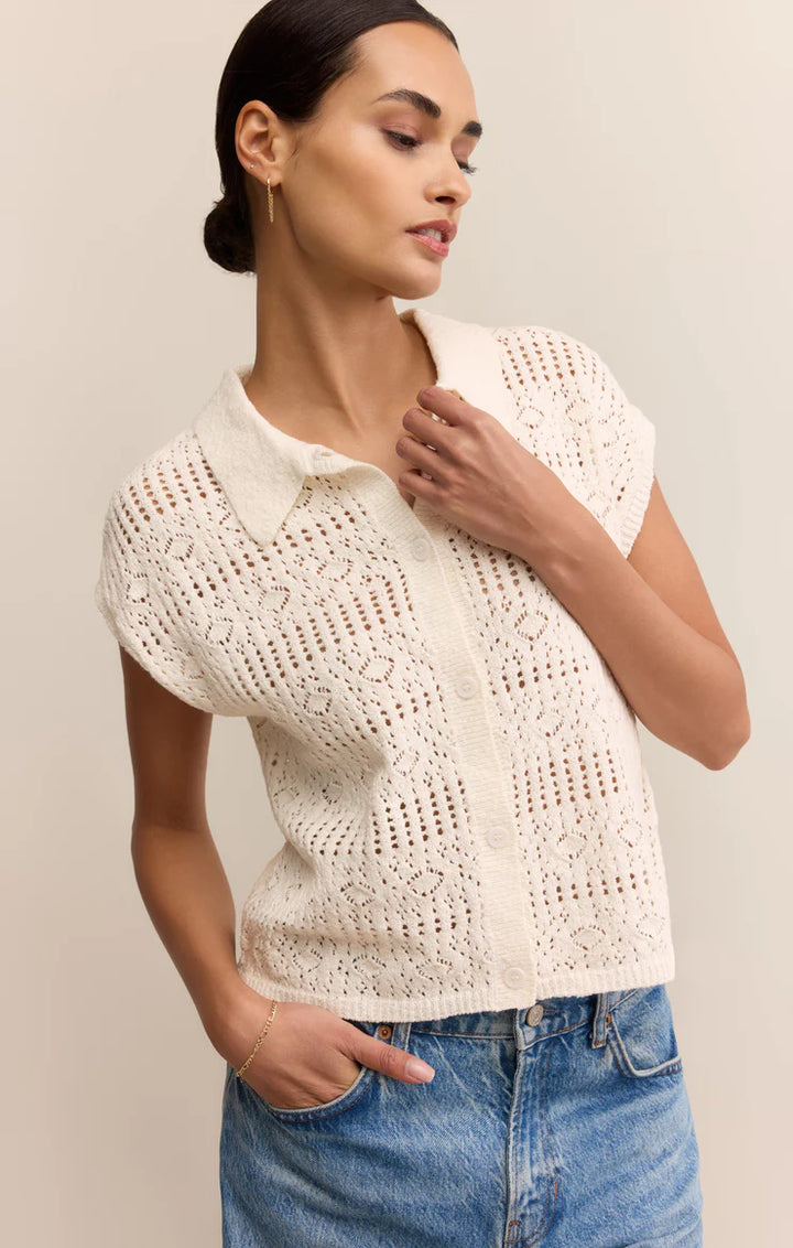 Z Supply: Kinsley Sweater Top White