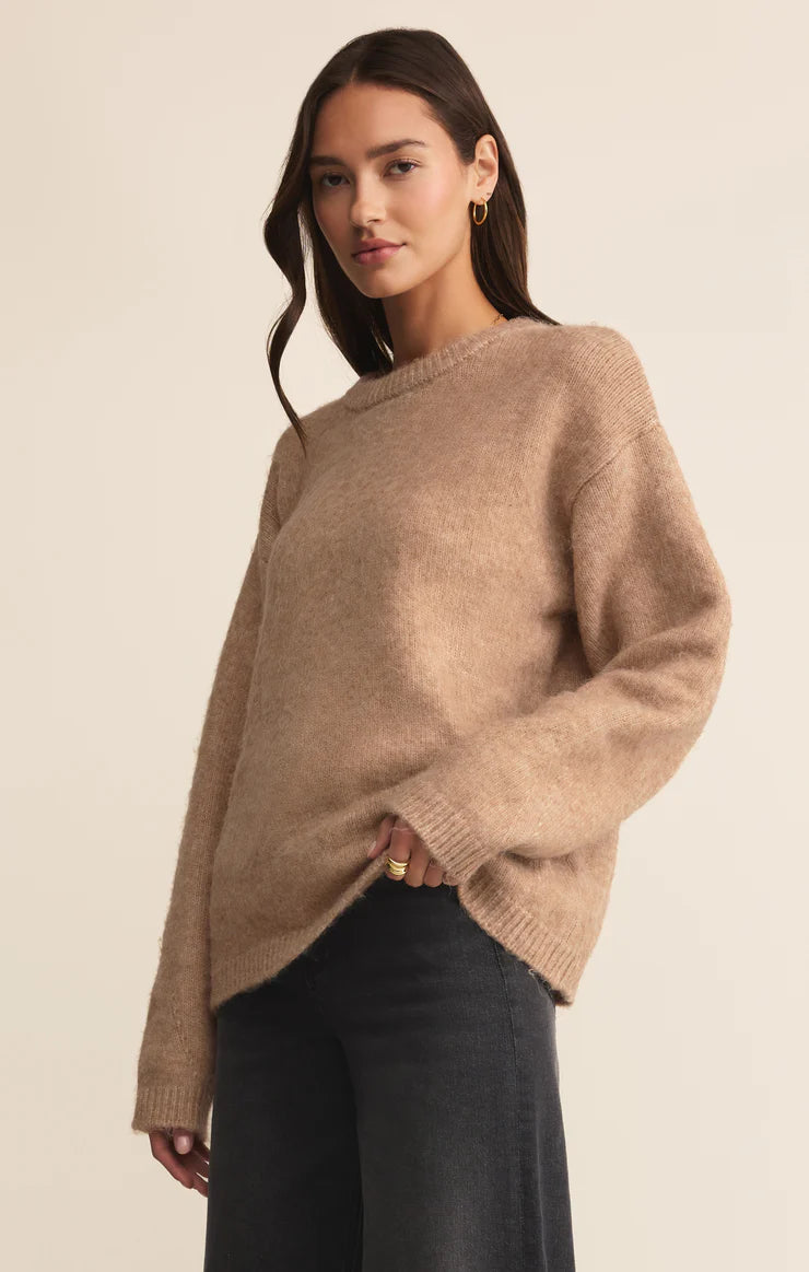 Z Supply: Snowed In Sweater -   Heathered Camel