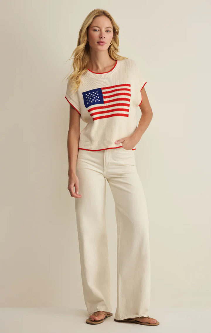 Z Supply: Sleeveless Patriot Sweater - Cloud