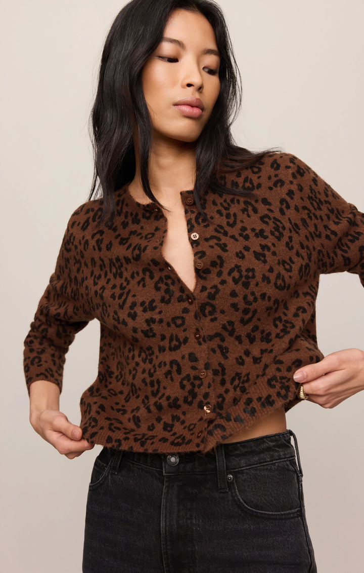 Z Supply: Medina Leopard Cardigan - Burnt Umber