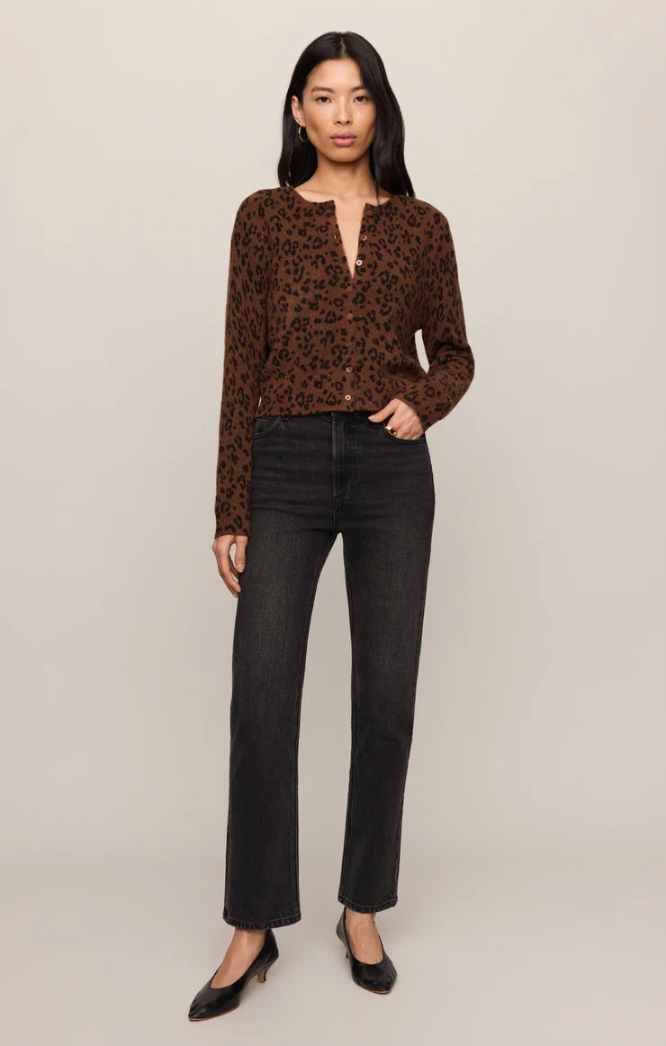 Z Supply: Medina Leopard Cardigan - Burnt Umber
