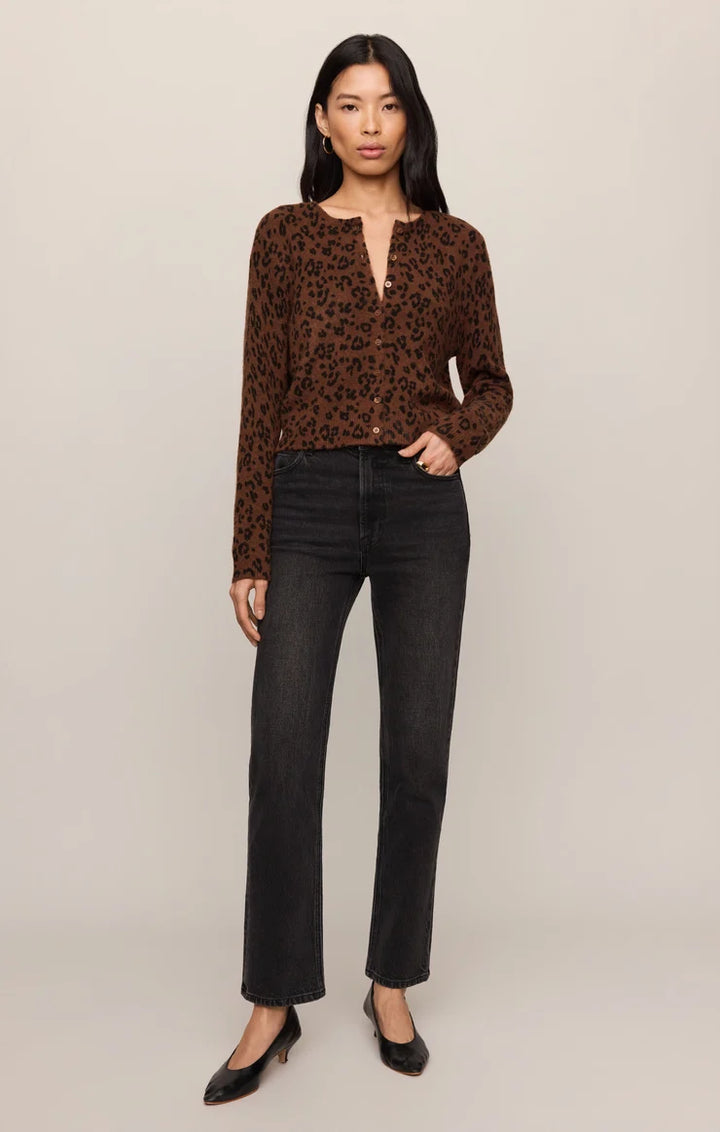 Z Supply: Medina Leopard Cardigan - Burnt Umber
