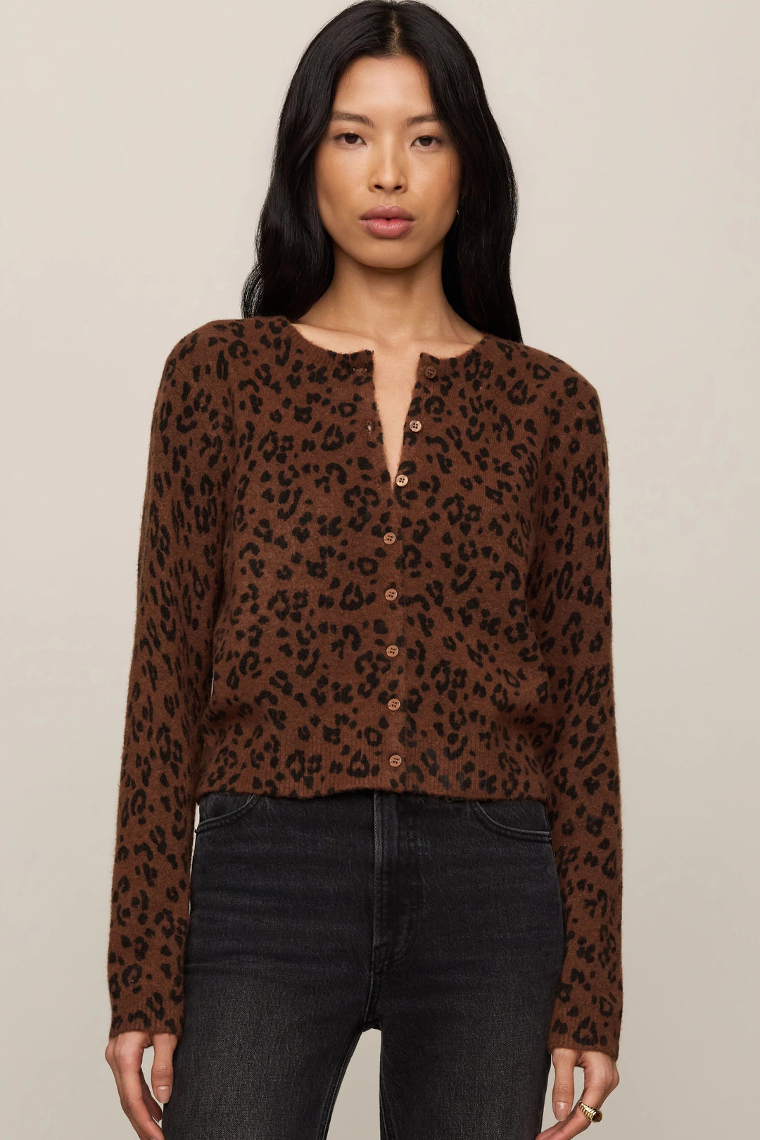 Z Supply: Medina Leopard Cardigan - Burnt Umber