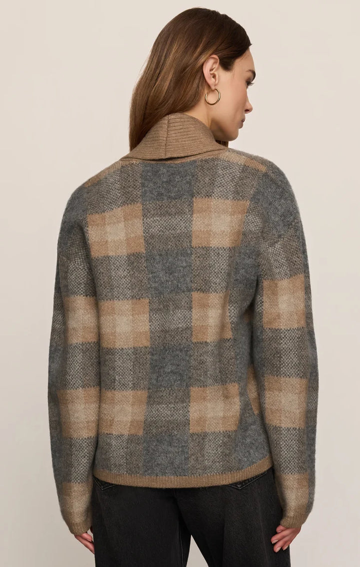 Z Supply: Ludlow Plaid Cardigan Classic - Heather Grey