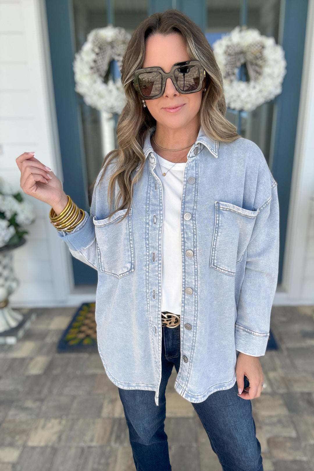 Z Supply: ALL DAY KNIT DENIM JACKET -   Washed Indigo