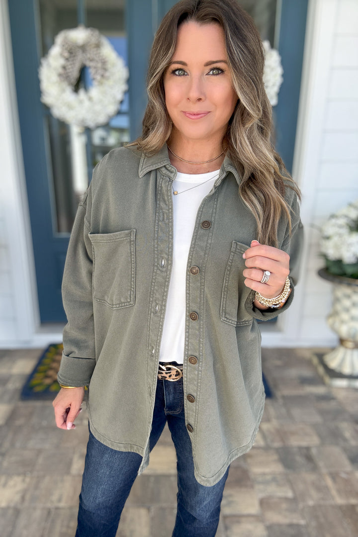 Z Supply: All Day Knit Jacket - Hunter Green