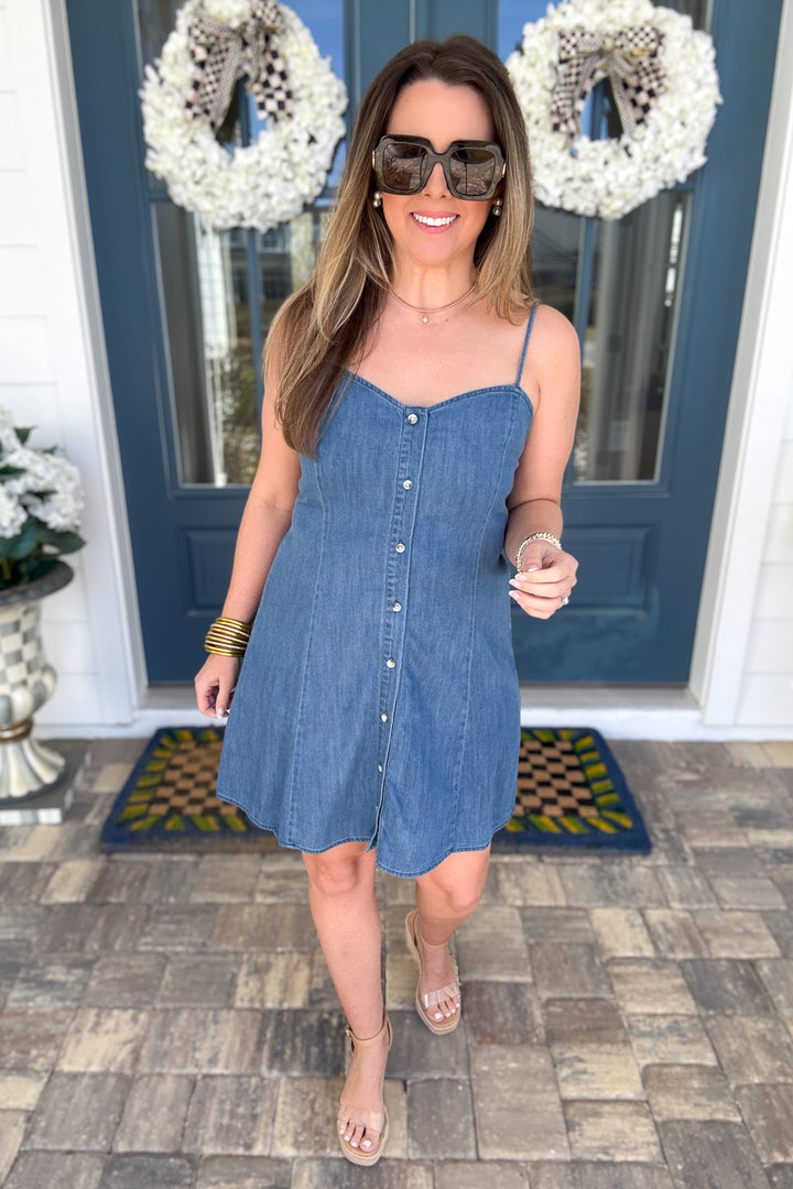 Z Supply: Angel Eyes Denim Mini Dress - Medium Indigo