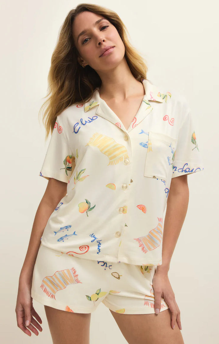 Z Supply: Beach Days PJ Top - Vanilla Ice