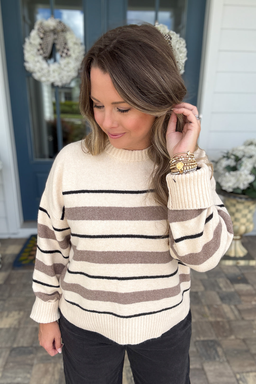 Z Supply: Cirrus Stripe Sweater - Chalk