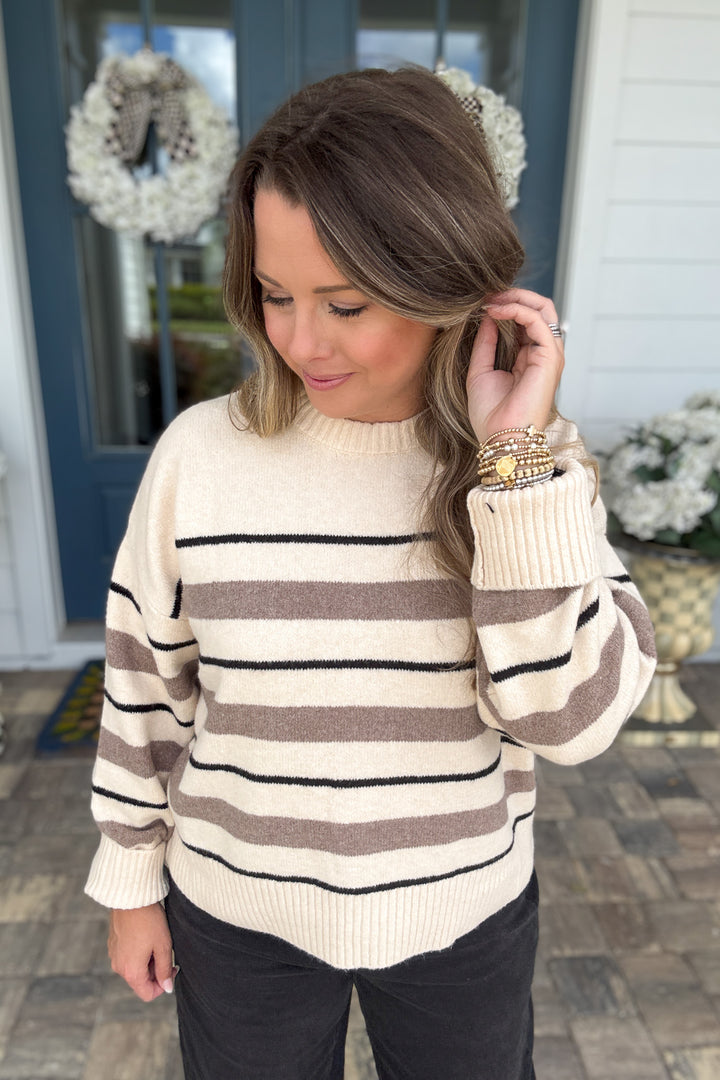Z Supply: Cirrus Stripe Sweater - Chalk