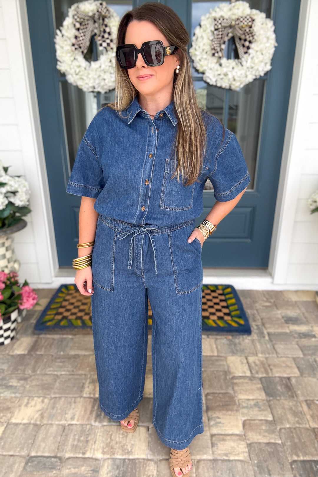 Z Supply: Elsie Denim Jumpsuit-  Deep Water
