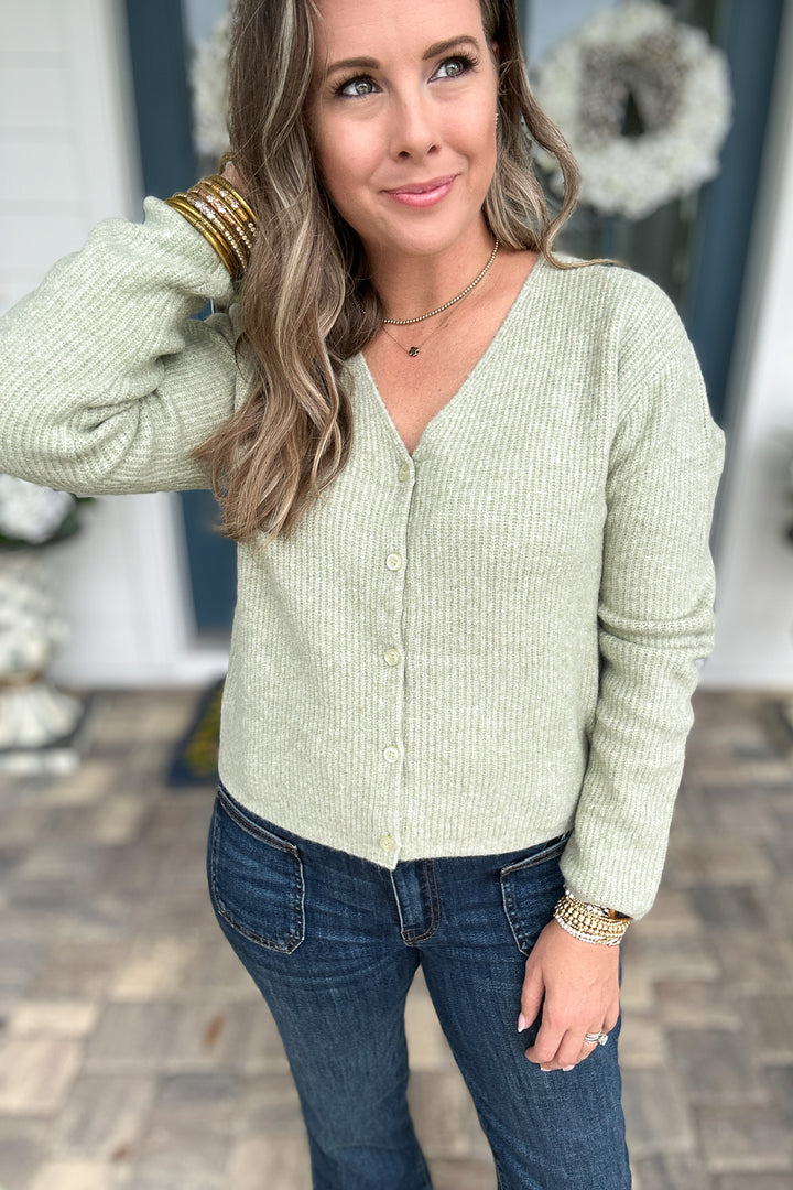 Z Supply: Emile V-Neck Cardigan - Bay Leaf