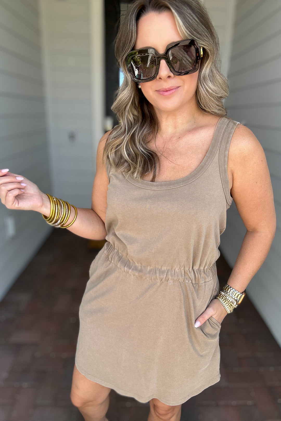 Z Supply: Keegan Mini Dress -  Iced Coffee