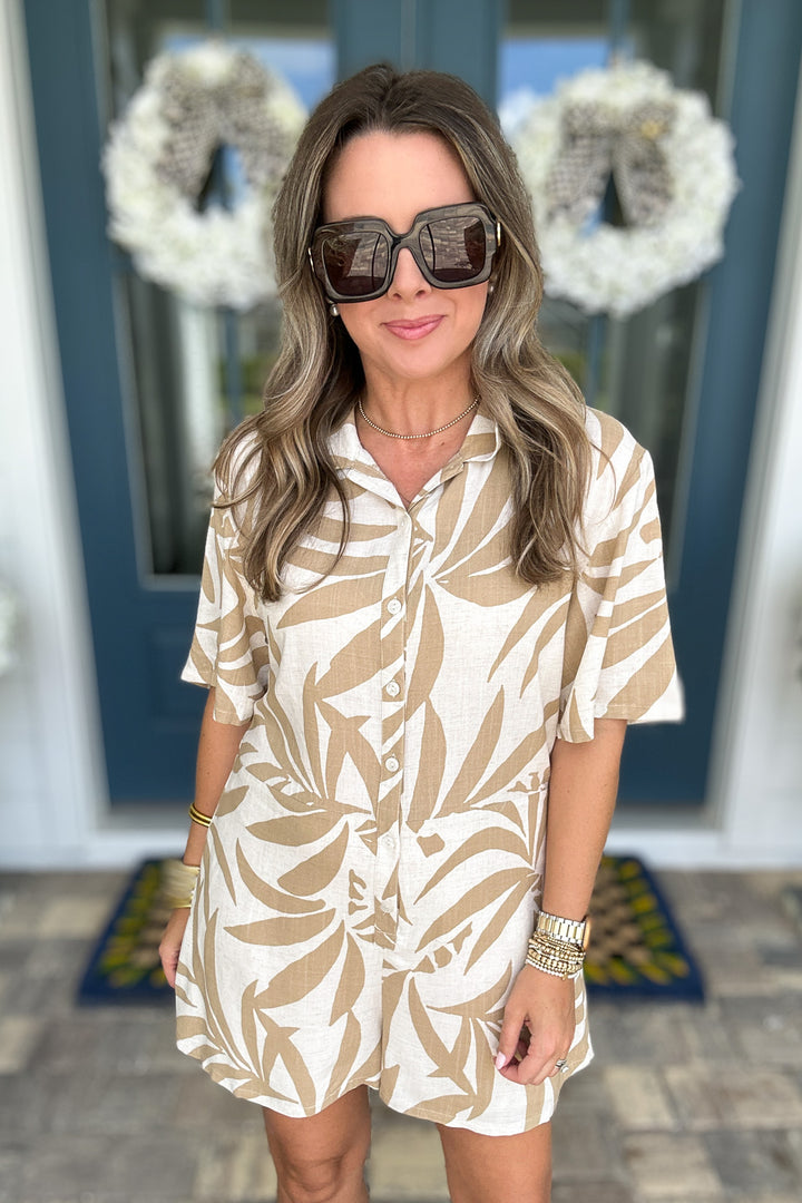 Z Supply: Marcell Palm Button Up Romper