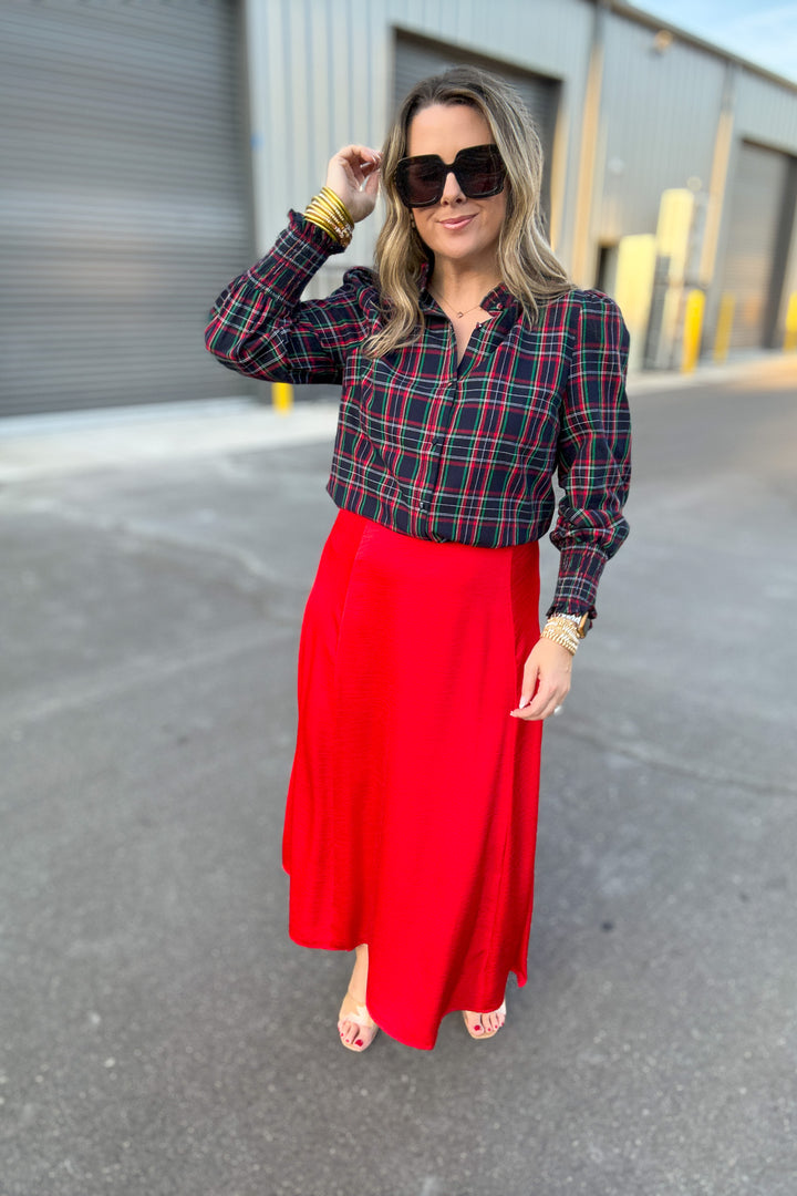Z Supply: Northpointe Midi Skirt Festive Red