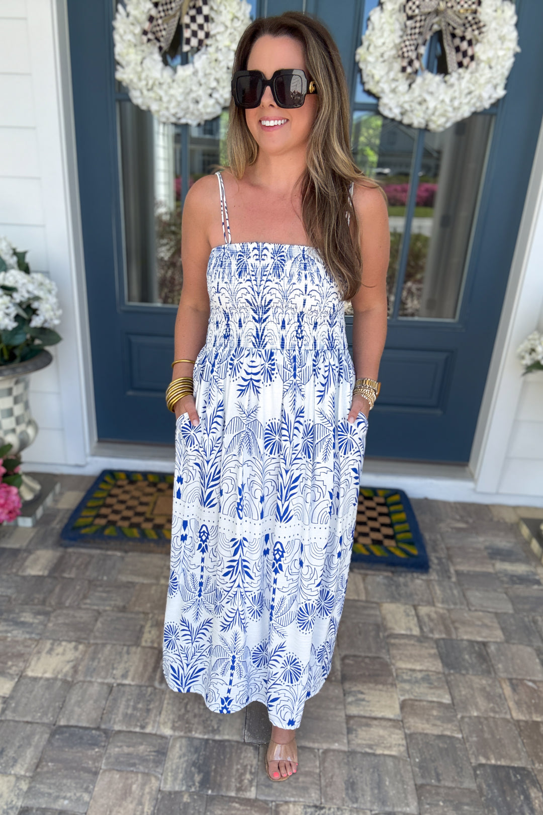 Z Supply: Nadine Palm Maxi Dress Nautical