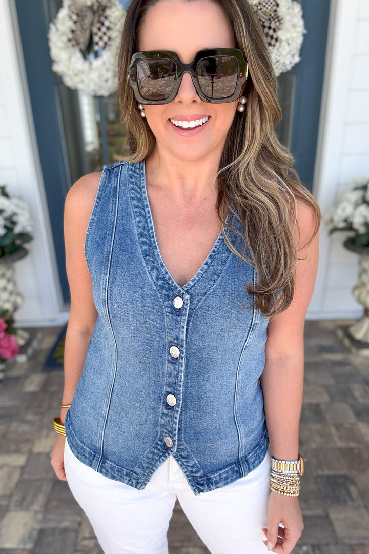 Z Supply: Porto Denim Vest - Eternity