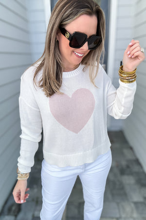 Z Supply: Sienna Heart Sweater- White