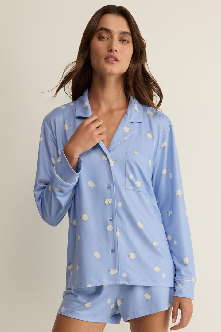 Z Supply: Snuggle PJ Top -  Ice Blue