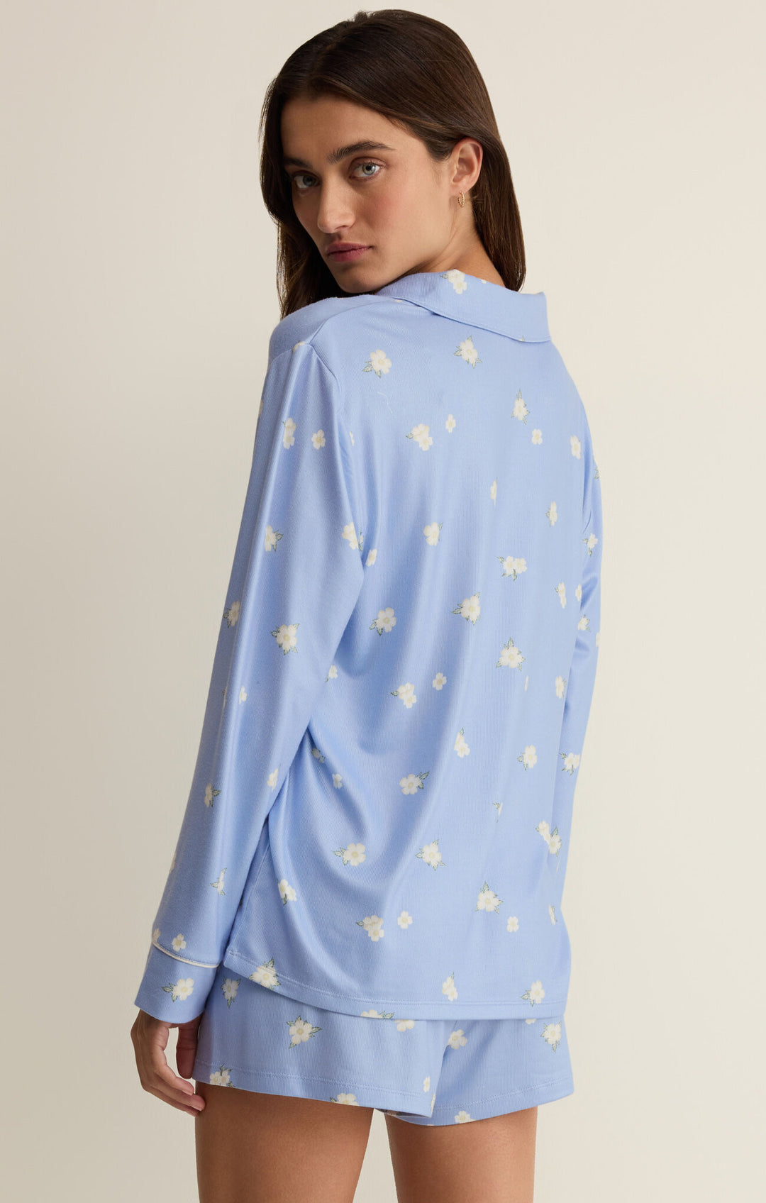 Z Supply: Snuggle PJ Top -  Ice Blue