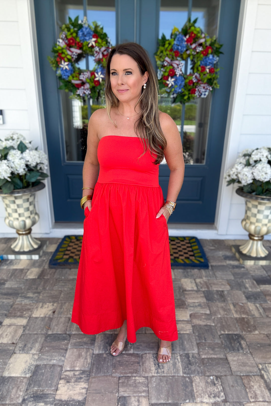 Z Supply: Sunsought Strapless Midi Dress