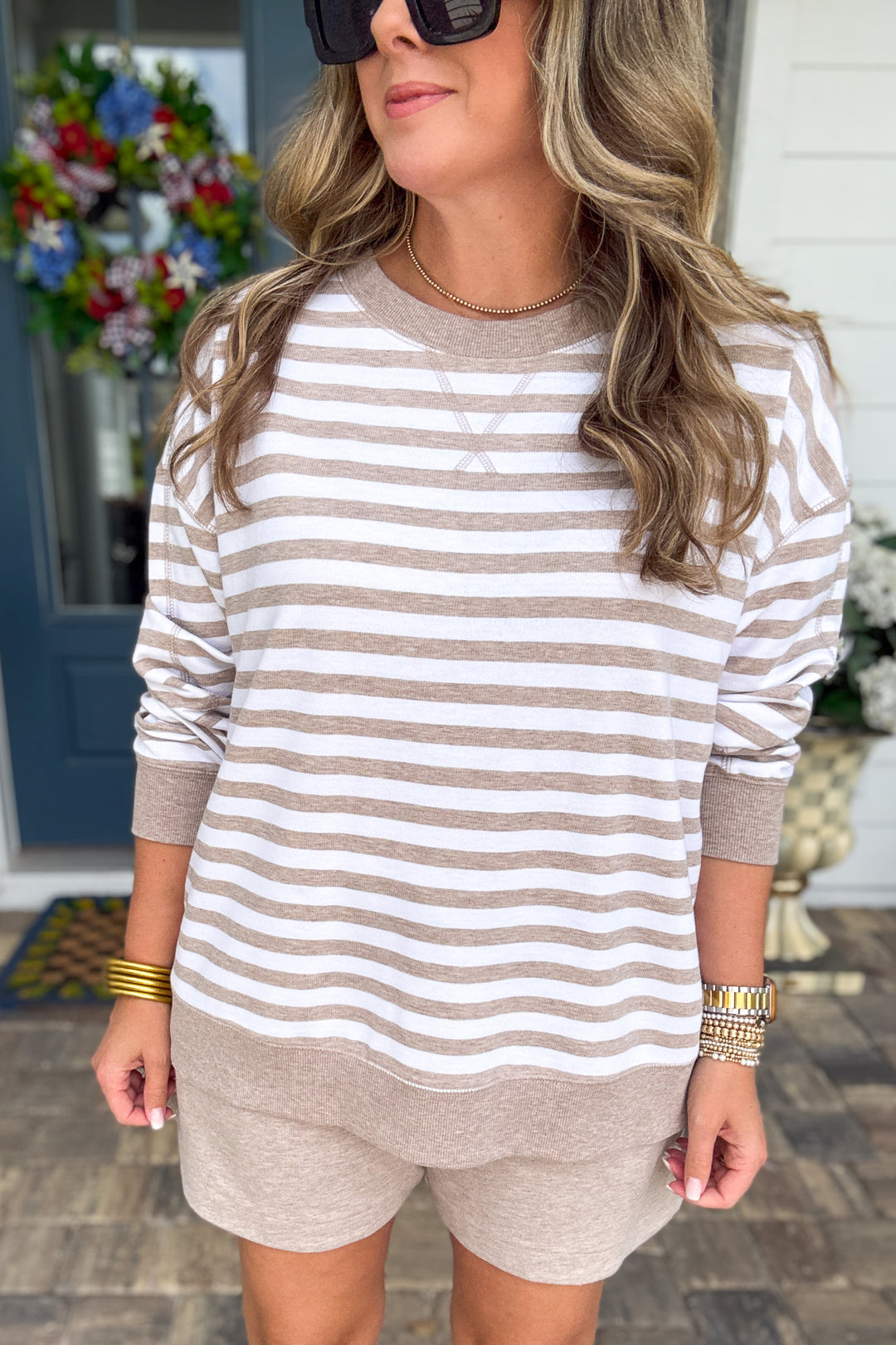 Z Supply: The Everyday Striped Crew - Heather Ash