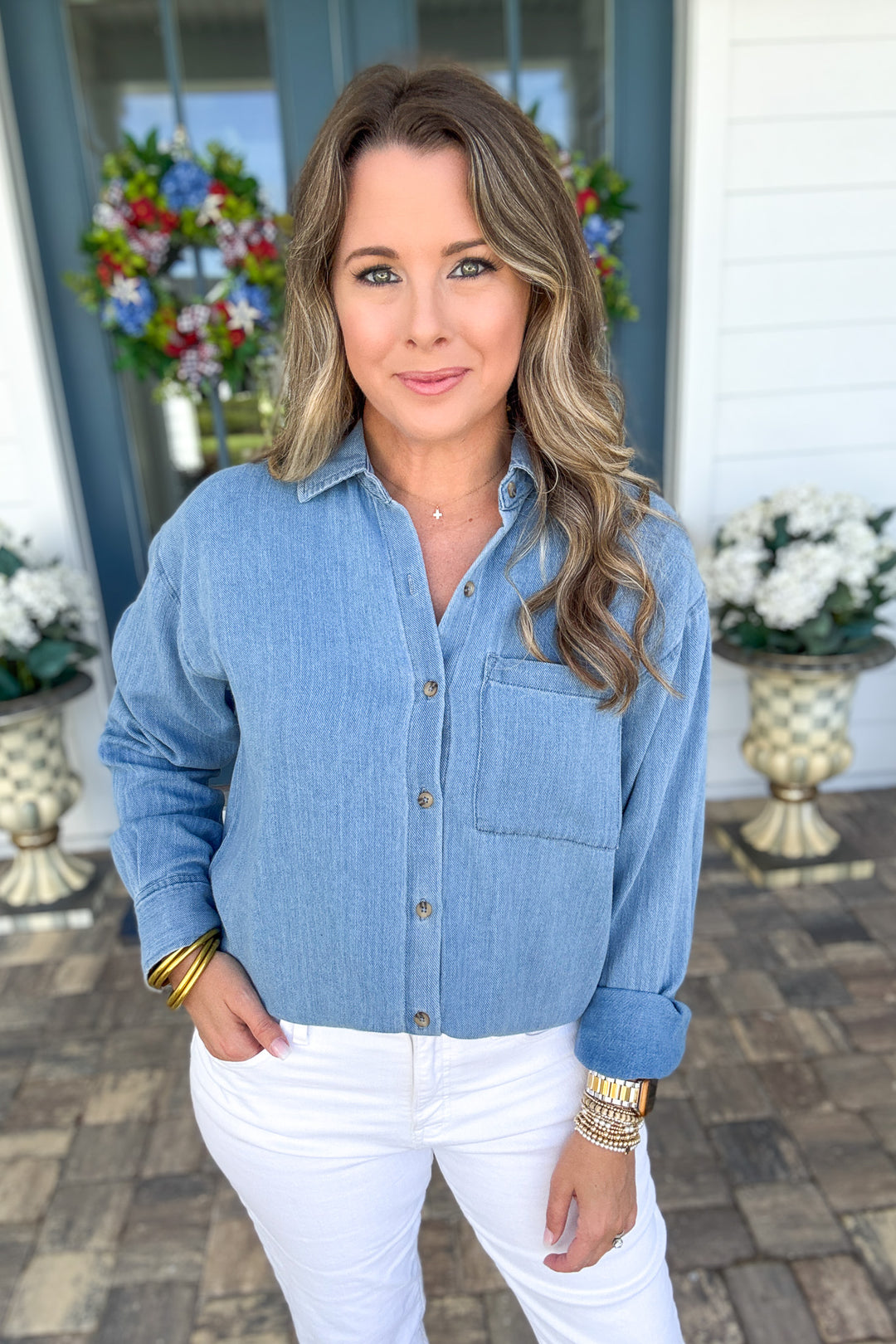 Z Supply: The Perfect Twill Button Up - Classic Indigo
