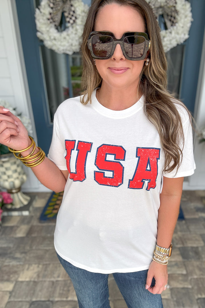 Z Supply: USA Boyfriend Tee - Sea Salt