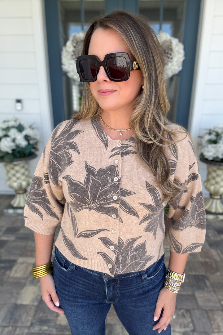 Z Supply: Valor Floral Cardigan - Soft Ecru