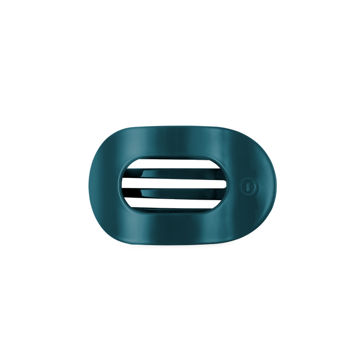 Teal With It Small Flat Round Hair Clip