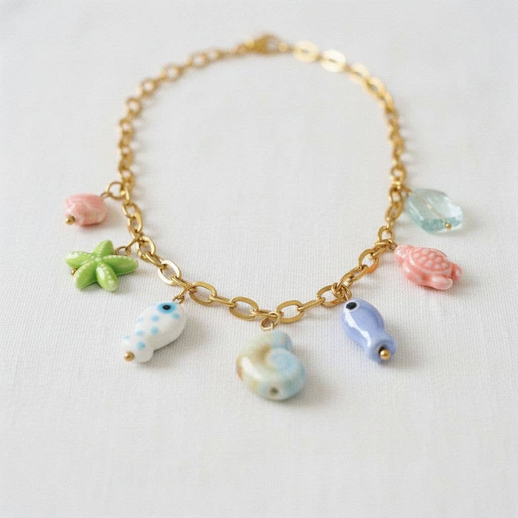 Colorful Ocean Fish Pendant Necklace