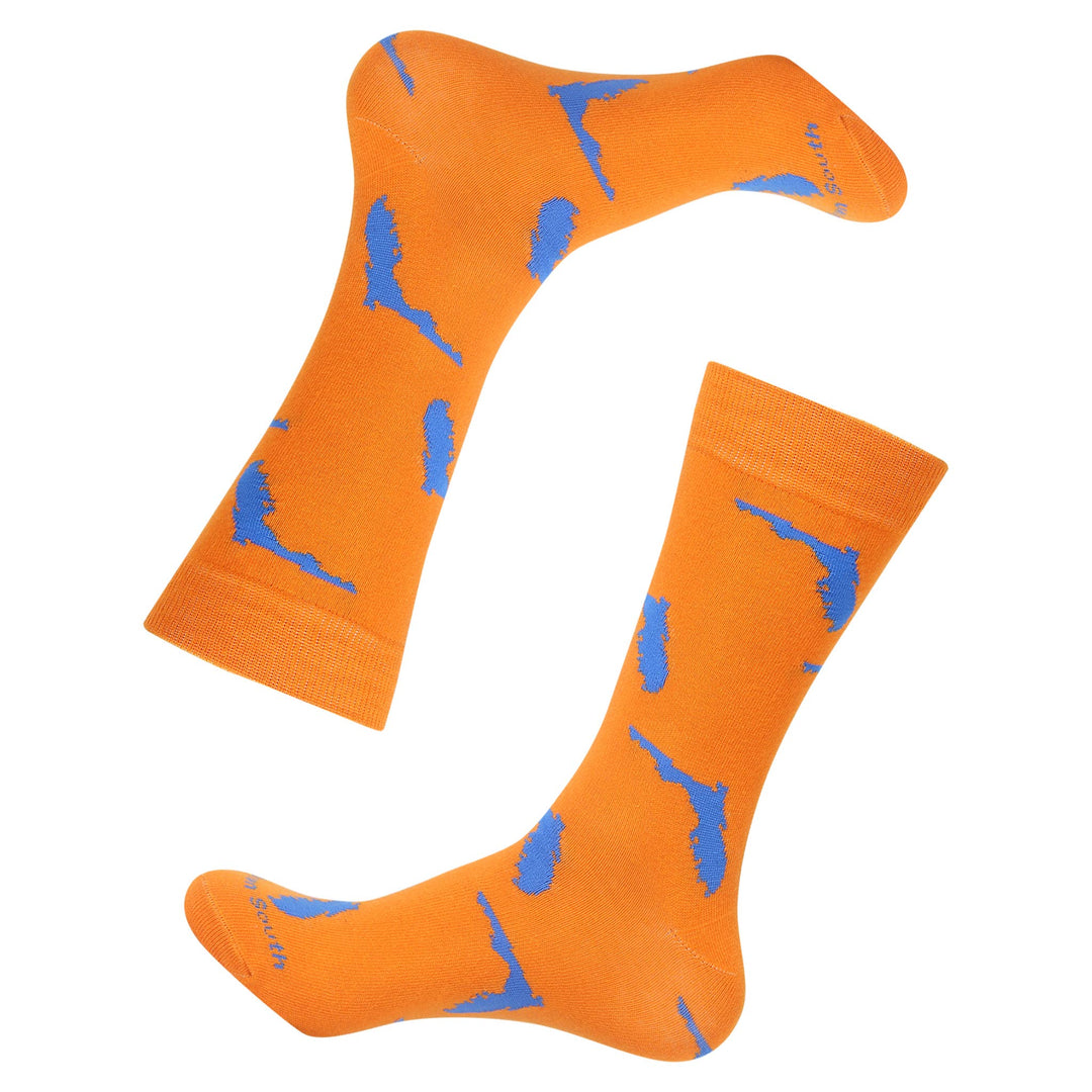 Orange/Blue Florida Shape Socks